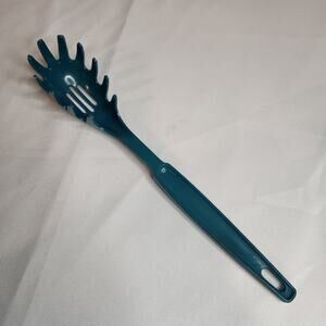 EKCO Teal Plastic Serving Spoon Utensil Made in USA 10.5 inches